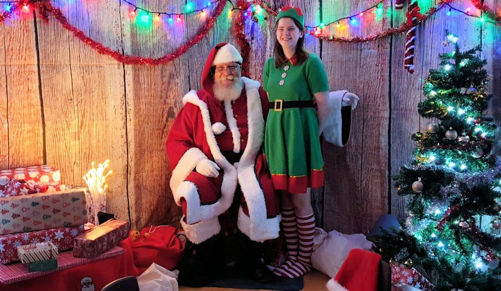Santa and an elf